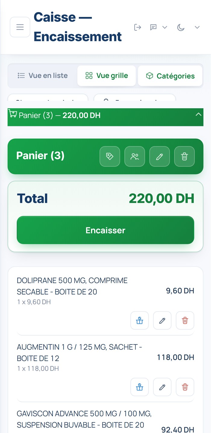 Caisse MSIT One sur smartphone